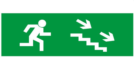 Сменное табло 'Человек вправо по лестнице вниз' для светоуказателя М Сменное табло 'Человек вправо по лестнице вниз' для светоуказателя М