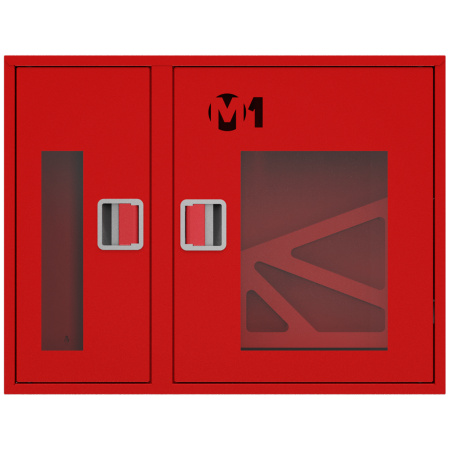ШП-К-О-002 "Т" НОК М01 ЕВРО правый шкаф пожарный с евроручкой (навесной, открытый, красный)