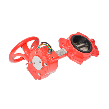 Machaon BFV-02/W PN 10/16 ДУ 600 затвор поворотный дисковый с редуктором-рулем и встроенным концевым выключателем