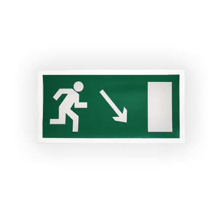 Знак E07 Направление к эвакуационному выходу направо вниз на самоклеящейся не светящейся плёнке, 150х300 НПО ПУЛЬС Знак E07 Направление к эвакуационному выходу направо вниз на самоклеящейся не светящейся плёнке, 150х300 НПО ПУЛЬС