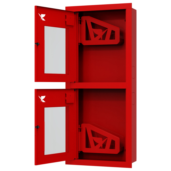 ШП-К-Пульс-320-21 ВОК левый шкаф пожарный с почтовыми замками (встроенный, открытый, красный)