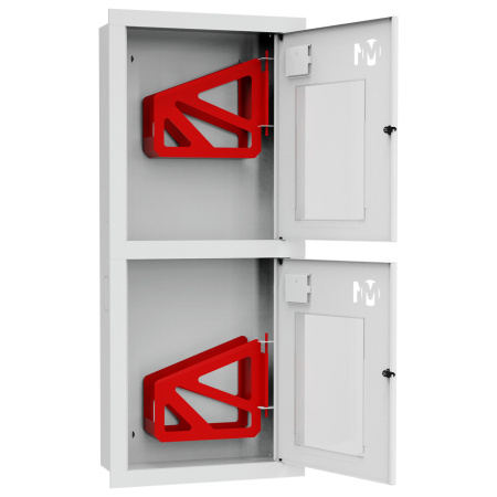 ШП-К-003-21 "Т" ВОБ М01 правый шкаф пожарный с почтовыми замками (встроенный, открытый, белый)