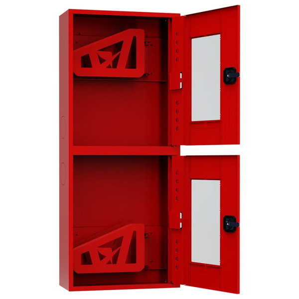 ШП-К-Пульс-320-21 НОК/ВОК (У) универсальный шкаф пожарный с ручкой-замком (открытый, красный)