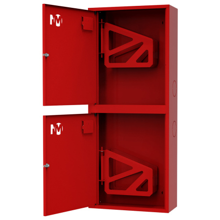 ШП-К-003-21 "Т" НЗК М01 левый шкаф пожарный с почтовыми замками (навесной, закрытый, красный) 540х1300х230