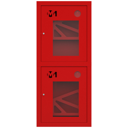 ШП-К-003-21 "Т" ВОК М01 правый шкаф пожарный с почтовыми замками (встроенный, открытый, красный)