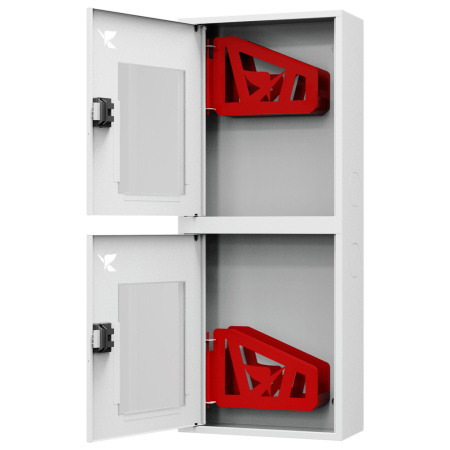 ШП-К-Пульс-320-21 НОБ ЕВРО левый шкаф пожарный с евроручками (навесной, открытый, белый)