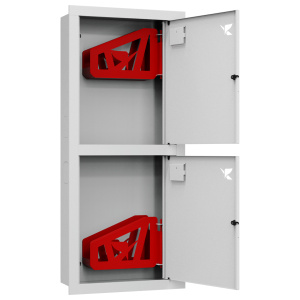 ШП-К-Пульс-320-21 ВЗБ правый шкаф пожарный с почтовыми замками (встроенный, закрытый, белый)