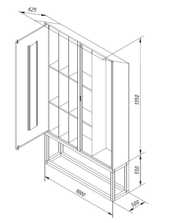 Шкаф для пожарного поста двустворчатый