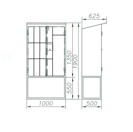 Шкаф для пожарного поста двустворчатый