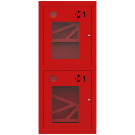 ШП-К-003-21 "Т" ВОК М01 левый шкаф пожарный с почтовыми замками (встроенный, открытый, красный)