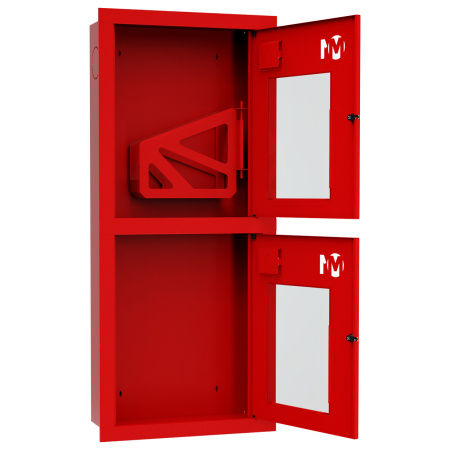 ШП-К-О-003 "Т" ВОК М01 правый шкаф пожарный с почтовыми замками (встроенный, открытый, красный)