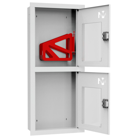 ШП-К-О-003 "Т" ВОБ М01 шкаф пожарный правый с евроручкками (встроенный, открытый, белый)