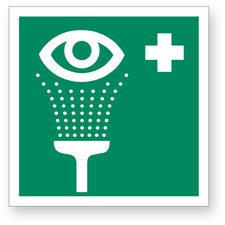 Знак EC04 Пункт обработки глаз на самоклеящейся не светящейся плёнке, 200х200 мм