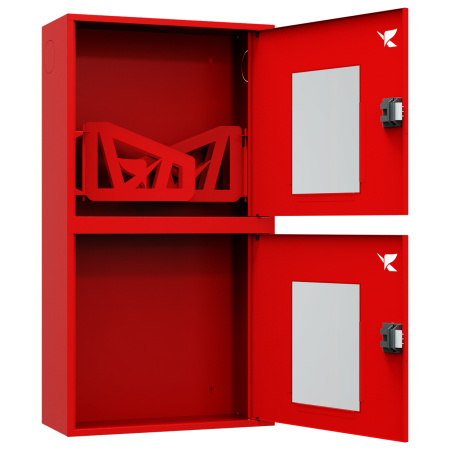 ШП-К-О-Пульс-320-12 НОК ЕВРО правый шкаф пожарный с евроручками (навесной, открытый, красный)