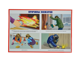 Комплект плакатов 'Умей действовать при пожаре' (А3, 10 листов)