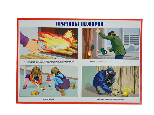 Комплект плакатов 'Умей действовать при пожаре' (А3, 10 листов)