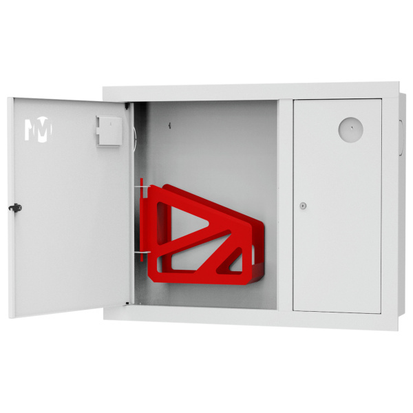 ШП-К-О-002 "Т" ВЗБ М01 левый шкаф пожарный с почтовым замком (встроенный, закрытый, белый)