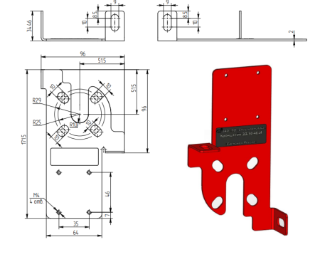 Кронштейн ЗД-50-46-И (для УКПЗА v1, v2)