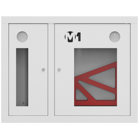 ШП-К-О-002 "Т" ВОБ М01 правый шкаф пожарный с почтовым замком (встроенный, открытый, белый)