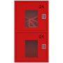 ШП-К-О-003-12 "Т" ВОК М01 ЕВРО левый шкаф пожарный с евроручками (встроенный, открытый, красный)