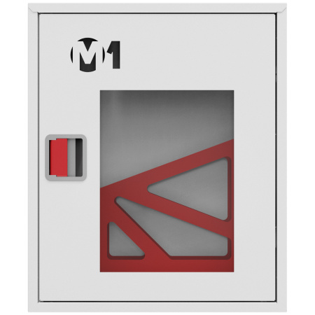 ШП-К-001 "Т" НОБ М01 ЕВРО правый шкаф пожарный с евроручкой (навесной, открытый, белый)