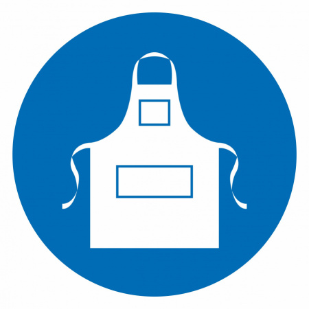 Знак M17 Работать в защитном фартуке на самоклеящейся фотолюминесцентной плёнке на пластиковой основе, 200х200 НПО ПУЛЬС