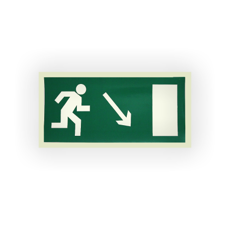 Знак E07 Направление к эвакуационному выходу направо вниз на самоклеящейся фотолюминесцентной плёнке на пластиковой основе, 150х300 НПО ПУЛЬС Знак E07 Направление к эвакуационному выходу направо вниз на самоклеящейся фотолюминесцентной плёнке на пластиковой основе, 150х300 НПО ПУЛЬС