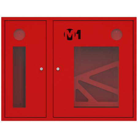 ШП-К-О-002 "Т" НОК М01 правый шкаф пожарный с почтовым замком (навесной, открытый, красный)