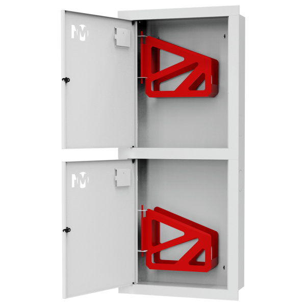 ШП-К-003-21 "Т" ВЗБ М01 левый шкаф пожарный с почтовыми замками (встроенный, закрытый, белый)