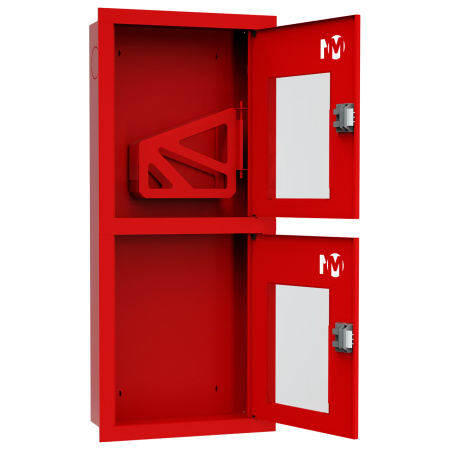 ШП-К-О-003 "Т" ВОК М01 шкаф пожарный правый с евроручками (встроенный, открытый, красный)
