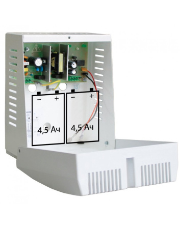 Скат-2400 М 24В, 1,3А, в режиме резерва до 2А, отсек под АКБ 2штх12В, 4.5Ач источник питания