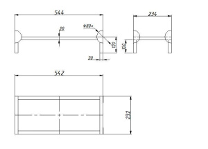 Подставка для пожарного шкафа ШПК 540х120х230 мм красная
