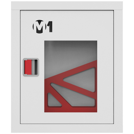 ШП-К-001 "Т" ВОБ М01 шкаф пожарный с евроручкой для одного рукава (встроенный, открытый, белый) 540х650х230