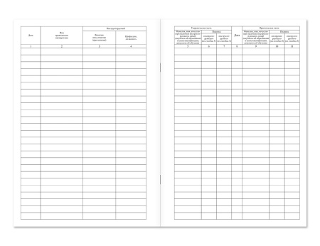 Журнал учета противопожарных инструктажей Магазин 01