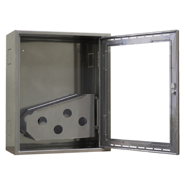 Престиж-01-НО (310 НО) шкаф пожарный с замком "еврозащелкой" зеркальная нержавейка (навесной, открытый)