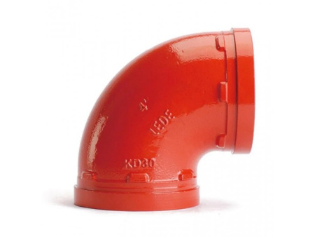 Колено 90° ДИНАРМ крашеное 1 1/2" (48.3 мм) Py=2,0МПа клеймо FM