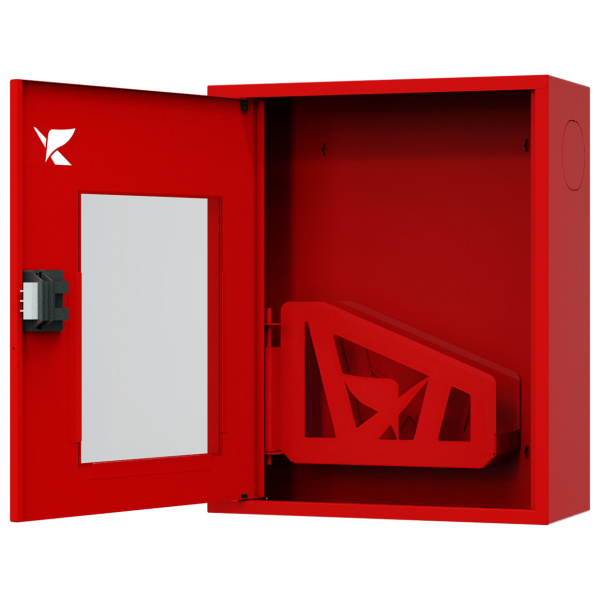 ШП-К-Пульс-310 НОК ЕВРО левый шкаф пожарный с евроручкой (навесной, открытый, красный)