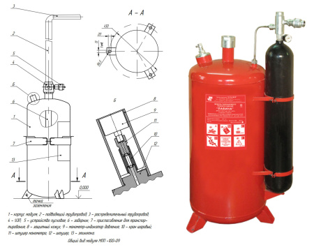 Модуль МПП-100.08 «Лавина» , Sтуш=до 60м2, I пуск=0,5А, m=140кг, Траб= -40…+50°С (без насадки-распылителя)