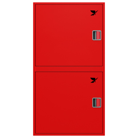 ШП-К-О-Пульс-320-12 НЗК ЛЕВО шкаф пожарный С ЕВРОРУЧКАМИ (навесной закрытый красный)