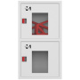 ШП-К-О-003-12 "Т" ВОБ М01 ЕВРО правый шкаф пожарный с евроручками (встроенный, открытый, белый)