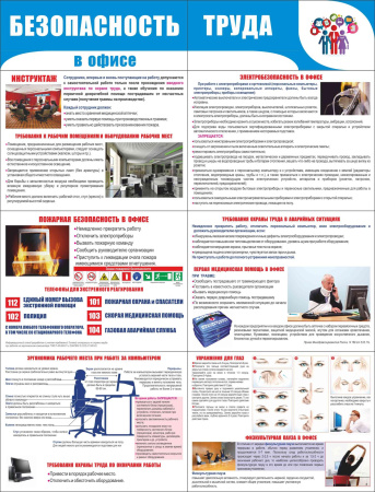 Стенд раскладной "Безопасность труда в офисе" (пластик 2 мм)