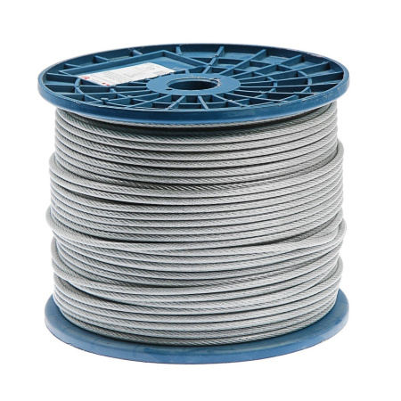 Трос стальной оцинкованный в ПВХ - оболочкке диам. 5 мм