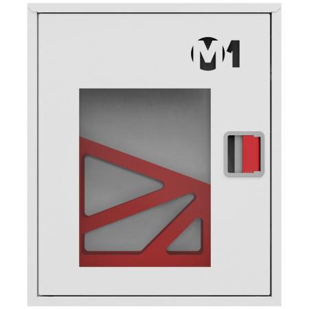 ШП-К-001 "Т" НОБ М01 ЕВРО левый шкаф пожарный с евроручкой (навесной, открытый, белый)