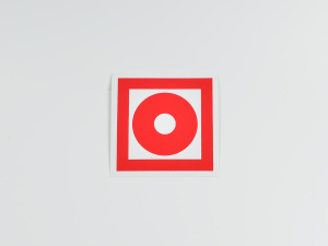 Знак F10 Кнопка включения систем пожарной автоматики на самоклеящейся не светящейся плёнке, 200х200