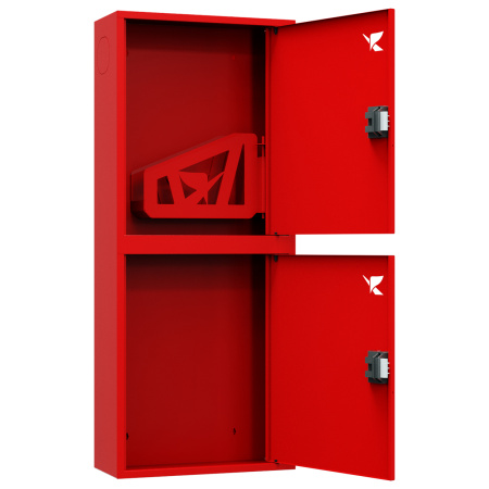ШП-К-О-Пульс-320 НЗК ЕВРО правый шкаф пожарный с евроручкой (навесной, закрытый, красный)