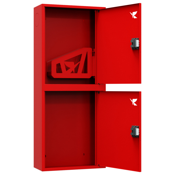 ШП-К-О-Пульс-320 НЗК ЕВРО правый шкаф пожарный с евроручкой (навесной, закрытый, красный)