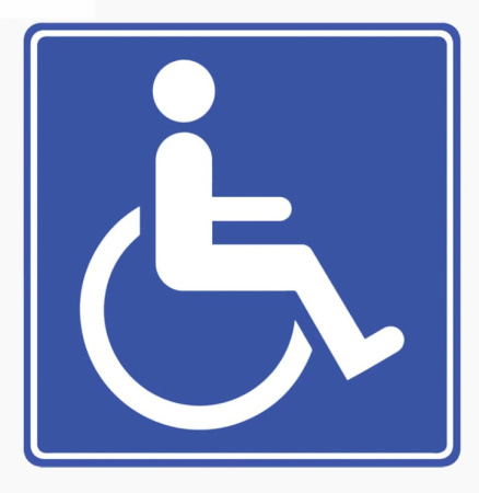 Знак D04 Доступность для инвалидов в креслах-колясках (синий) на самоклеящейся фотолюминесцентной плёнке на пластиковой основе, 200х200 НПО ПУЛЬС