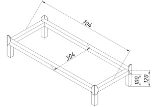 Подставка для пожарного шкафа ШПК 700х120х300 мм красная