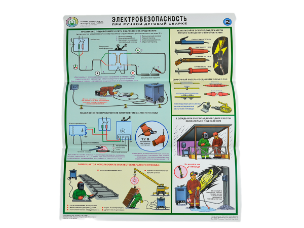 Комплект плакатов 'Техника безопасности при сварочных работах' (А2, 5 листов)