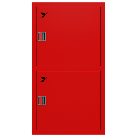 ШП-К-О-Пульс-320-12 ВЗК ЕВРО правый шкаф пожарный с евроручками (встроенный, закрытый, красный)